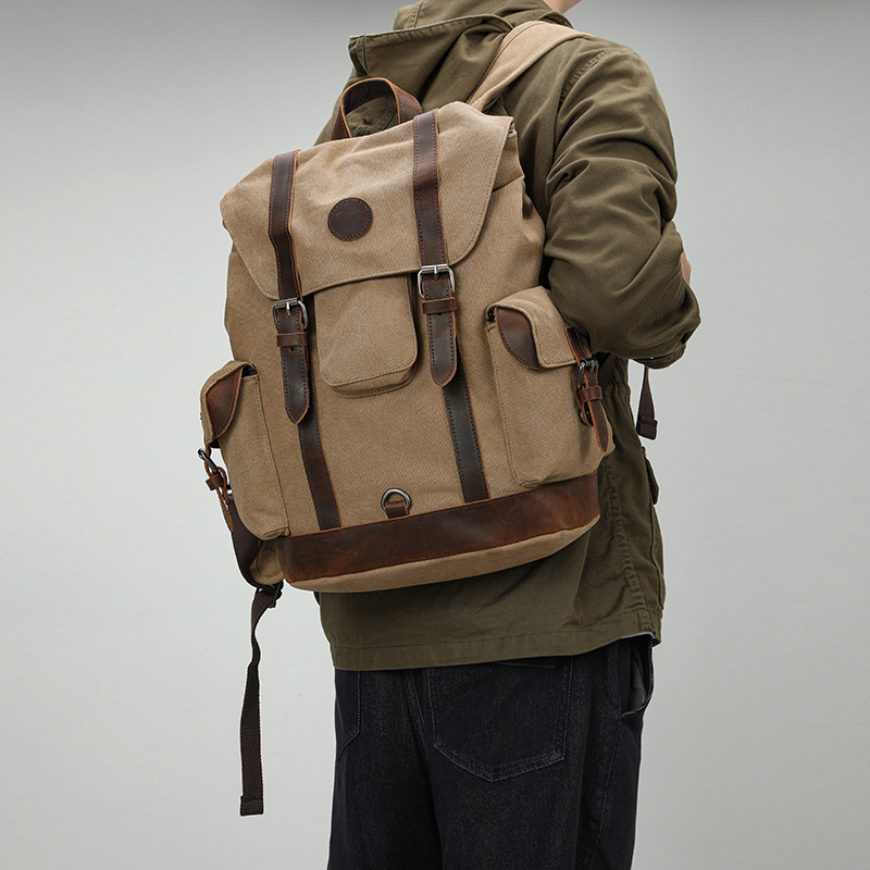Canvas Backpack Casual - Retro Men's Outdoor Cycling Canvas Bag