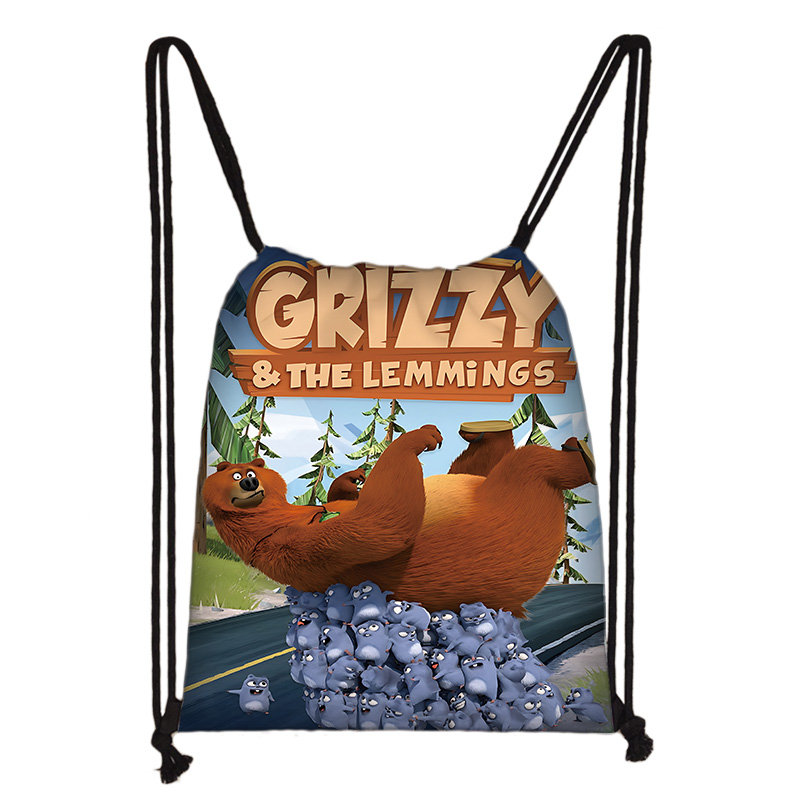 Drawstring Gym Bag - Child Printed Drawstring for Cartoon Grizzy