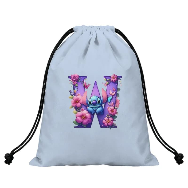 Cartoon Stich A-Z Alphabet Flo - Drawstring Gym Bag ulasan dan harga