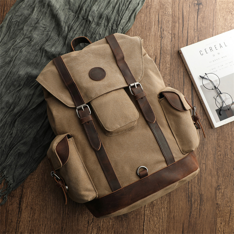 Retro Men's Outdoor Cycling Ca - Canvas Backpack Casual ulasan dan harga