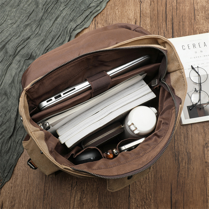 Retro Men's Outdoor Cycling Ca - Canvas Backpack Casual ulasan dan harga