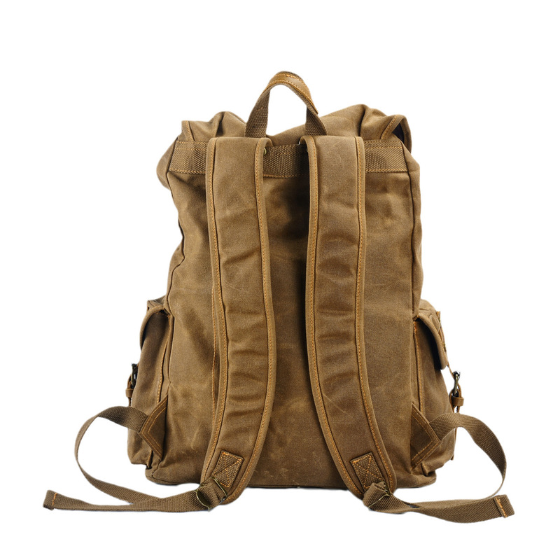 Retro soft wax canvas large ca - Canvas Backpack Casual ulasan dan harga