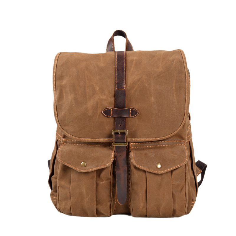 New wax canvas men's backpack  - Canvas Backpack Casual ulasan dan harga